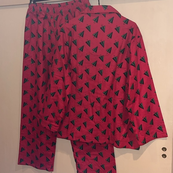 Leveret women’s size XXL red flannel pajama set with Christmas trees 100% cotton - Picture 9 of 9